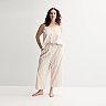 Plus Size Sonoma Goods For Life® Linen Like Woven Pajama Pants & Pajama Tank Matching Set