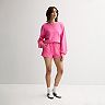 Juniors' SO® Beachy Terry Crewneck Top & Shorts Matching Set