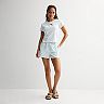 Juniors' Hello Kitty Gingham Boxer Shorts & Graphic Tee Matching Set