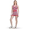 Juniors' madden girl Wave Stripe Crochet Halter Top & Crochet Shorts Matching Set