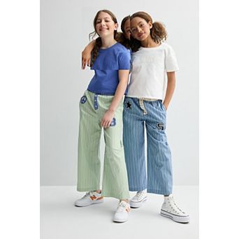 Girls 7-16 Speechless Stripe Pants & Embroidered Tee Matching Set