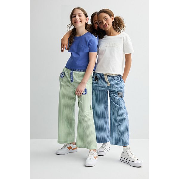 Girls 7-16 Speechless Stripe Pants & Embroidered Tee Matching Set
