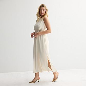 Women's Nine West Crinkle Maxi Skirt & Knit Top Matching Set
