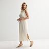 Women's Nine West Crinkle Maxi Skirt & Knit Top Matching Set