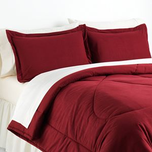 Solid Micro Flannel Comforter Set