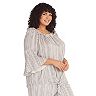Plus Size AB Studio Elastic Waist With Faux Tie Pull-On Pants & Bell Sleeve Top Matching Set