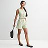 Juniors' SO® Pleated-Front Trouser Shorts & Vest Matching Set