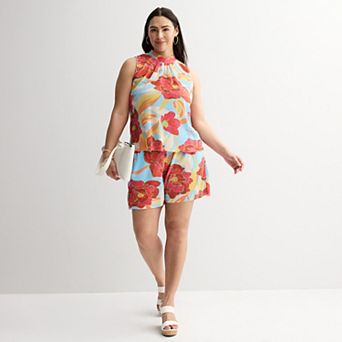 Plus Size INTEMPO™ Plisse Tank Top & Shorts Matching Set