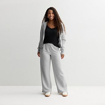 Juniors' SO® Favorite Cropped Full-Zip Hoodie & Fleece Pants Matching Set