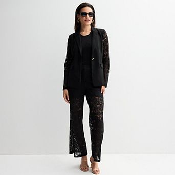 Women's Thalia Sodi Lace Sleeve Jacket, Pants & Bodysuit Separates
