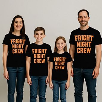 Fright Night Crew Halloween Matching Family Graphic Tees
