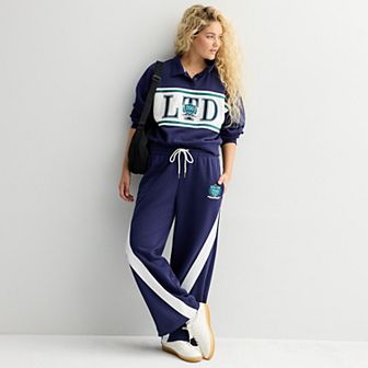 Juniors' Limited Too Fleece Wide Leg Pants & Polo Sweatshirt Matching Set