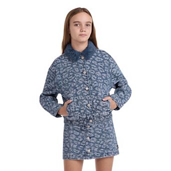 Girls 7-16 Levi's® Cheetah Print Trucker Jacket & Button Front Denim Skirt Matching Set