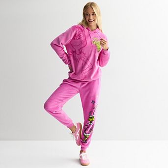 Juniors' Grinch Graphic Woobie Pullover Hoodie & Joggers Matching Set