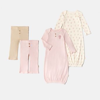 Newborn Baby Girls Huggies Babywear® 100% Organic Layette Gowns & Pants Matching Separates 2-Packs