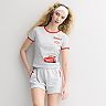 Juniors' Disney / Pixar's Graphic Match Back Tee & Shorts Matching Set