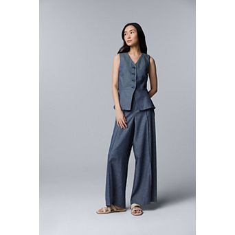 Women's Simply Vera Vera Wang V-Neck Vest Top & Wide Leg Pants Matching Set