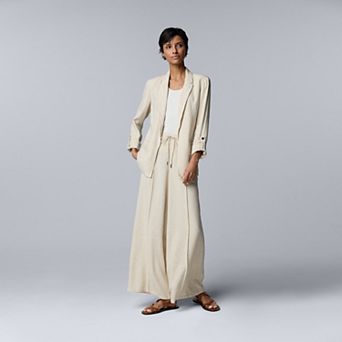 Women's Simply Vera Vera Wang Roll Tab Blazer & Wide Leg Pants Matching Set