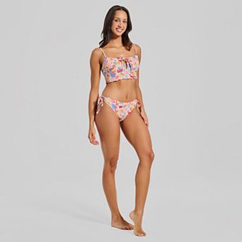 Juniors' Ninety-Nine° Tunneled Midkini Swim Top & Swim Bottoms Matching Set