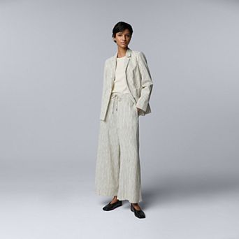 Women's Simply Vera Vera Wang Cinched Slim Blazer & Wide Leg Pants Matching Set