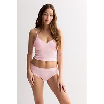 Juniors' SO® 2-Pack Seamless Pointelle Brami & 3-Pack Seamless Hipster Panties Matching Set