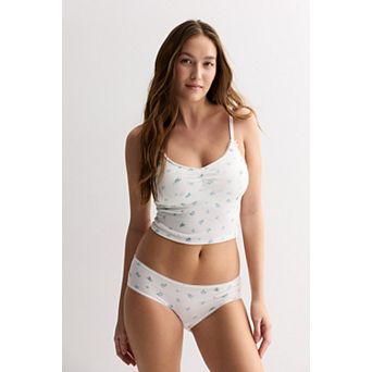 Juniors' SO® 2-Pack Floral Bra Cami Set & 3-Pack Textured Hipster Panties Matching Set