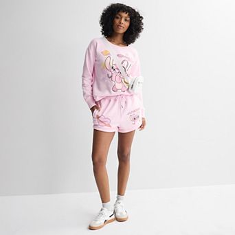Juniors' Disney's Stitch Angel French Terry Matching Separates