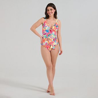 Women's Freshwater Lace-Up Tankini Swim Top & Bottoms Matching Swimwear