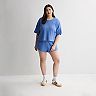 Juniors' Plus Size SO® Waffle Scoop Neck T-Shirt & Shorts Matching Set