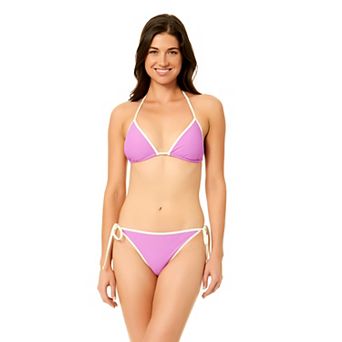 Juniors' Hurley Contrast Binding Triangle Bikini Top & Bottoms Matching Swimwear