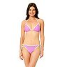 Juniors' Hurley Contrast Binding Triangle Bikini Top & Bottoms Matching Swimwear