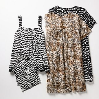 Women's Simply Vera Vera Wang Animal Print Pajama Matching Sets