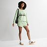 Juniors' Peanuts Snoopy Cropped Sweatshirt & Shorts Matching Separates