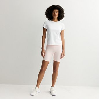 Women's FLX Affirmation Short Sleeve Tee & Athletic Bike Shorts Matching Separates