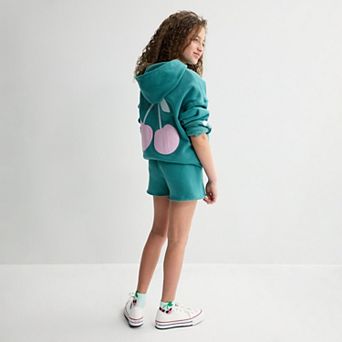 Girls 7-16 Sea + Skye Fleece Oversized Hoodie & Shorts Matching Set