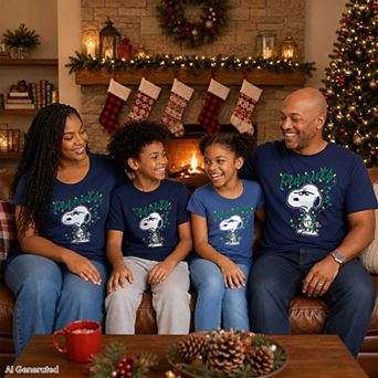 Peanuts Snoopy Christmas Lights Matching Family Graphic Tees