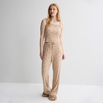 Juniors' Pink Republic Pointelle Lounge Cami & Lounge Pants Matching Separates