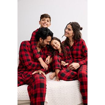 Jammies For Your Families® Buffalo Check Notch Collar Pajama Top & Pajama Bottoms Matching Set