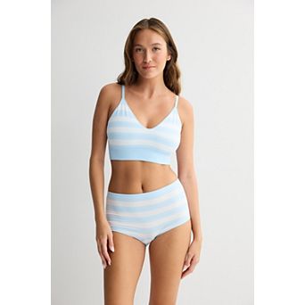 Juniors' SO® 2-Pack Striped Triangle Bralette & Boyshort Matching Separates