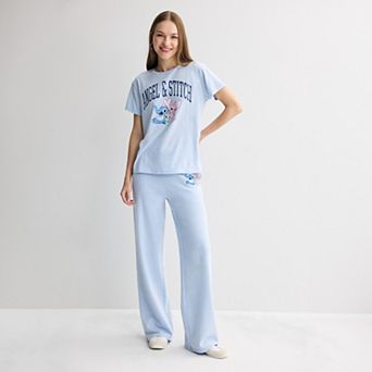 Juniors' Disney's Angel & Stitch Aloha Tee & Pants Matching Set