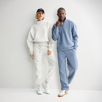 Women's FLX Embrace Fleece Oversized Mock Neck Pullover & Boyfriend Jogger Pants Matching Separates