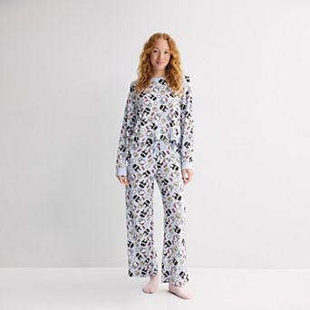 Juniors' Hello Kitty And Friends Allover Print Pajama Top & Pajama Bottoms Matching Separates