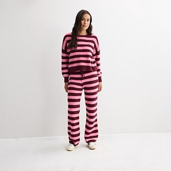 Juniors' Pink Republic Cozy Crewneck & Lounge Pants Matching Separates