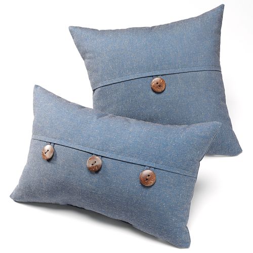 Linen Button Decorative Pillow
