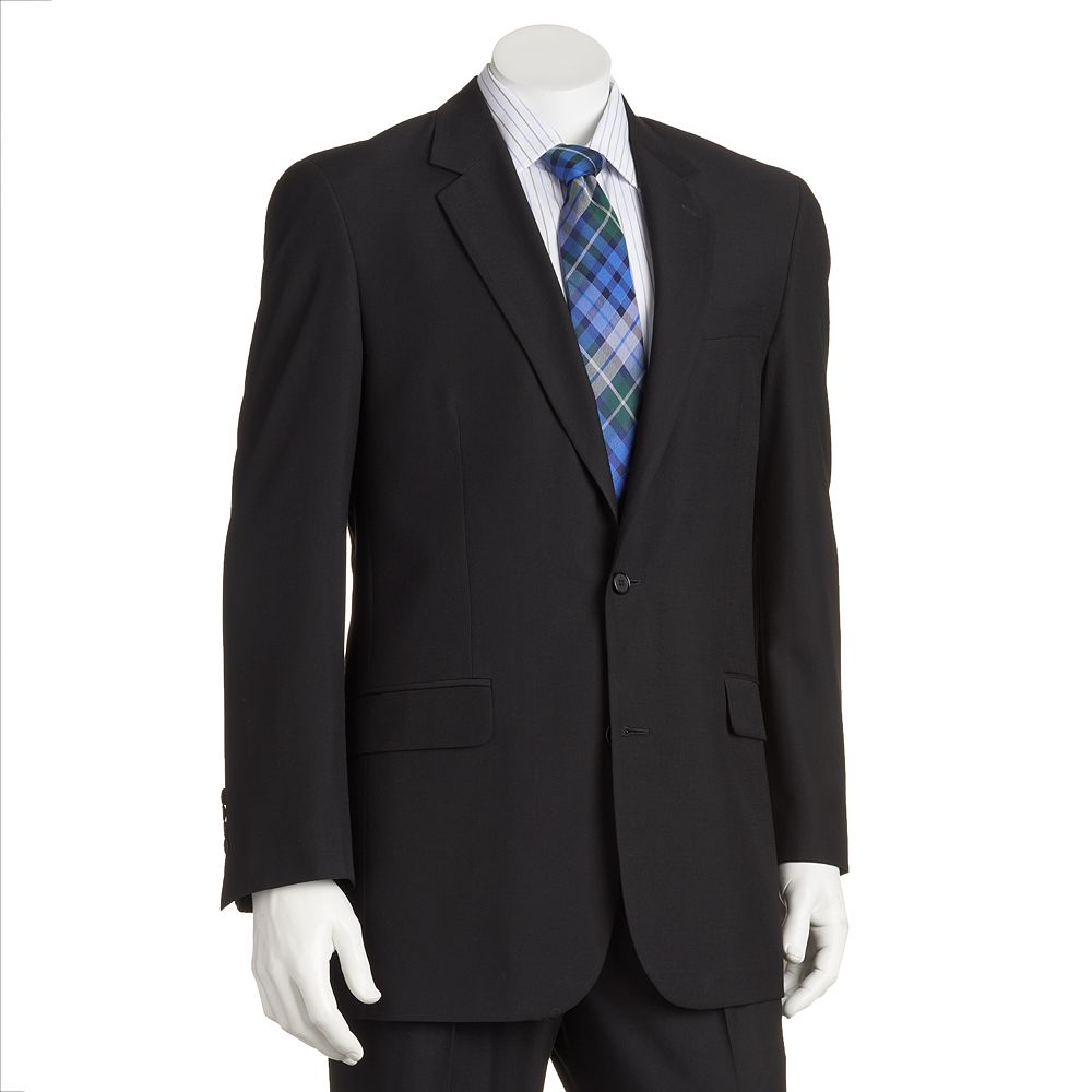 Big & Tall Croft & Barrow® Classic-Fit Twill Black Suit Separates
