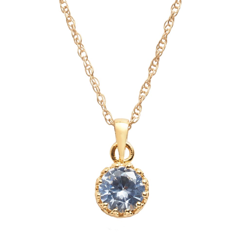 14k Gold Over Silver Gemstone Crown Pendants