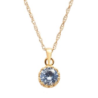 14k Gold Over Silver Gemstone Crown Pendants