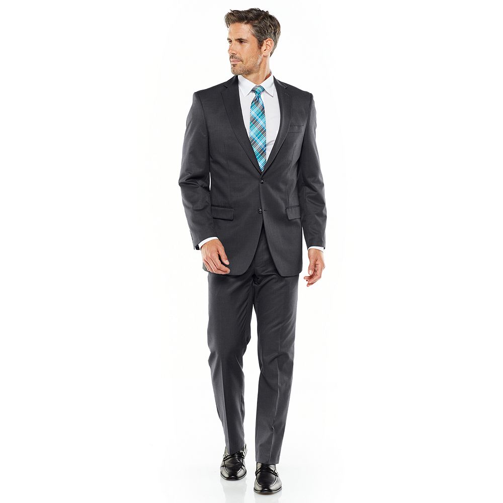 Van Heusen ClassicFit Patterned Charcoal Suit Separates Men