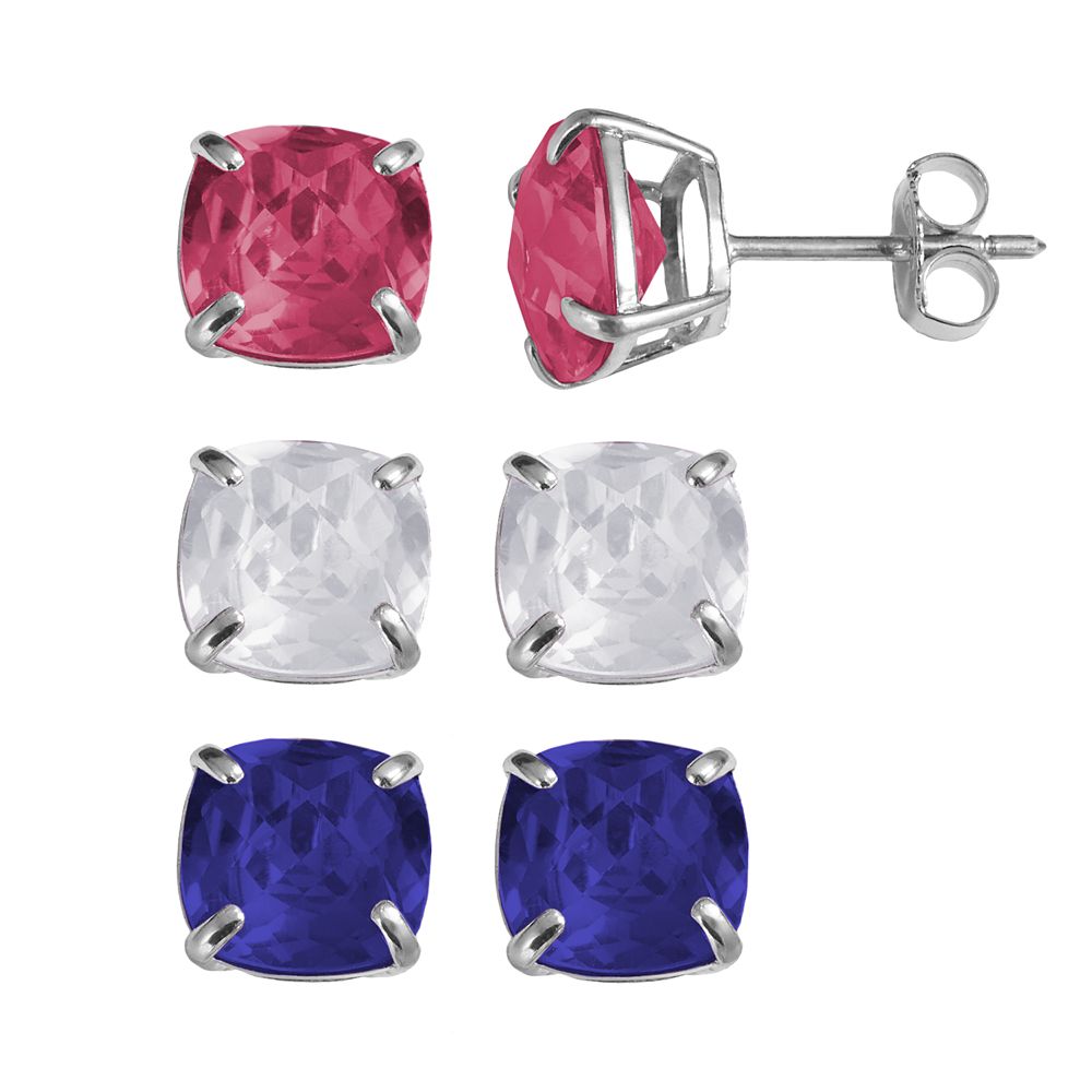 Sterling Silver Gemstone Stud Earrings