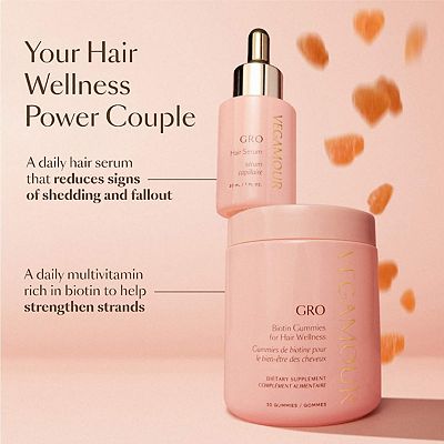 Vegamour GRO Hair Serum & Biotin Gummies Set for Thinning Hair